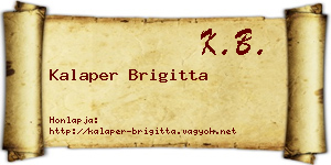 Kalaper Brigitta névjegykártya